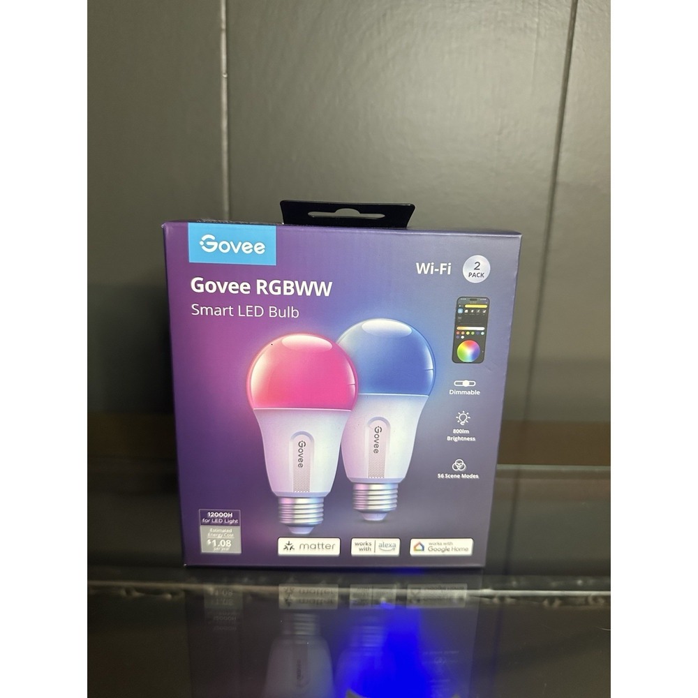 Govee RGBWW Smart Led Bulb New In Box 80 LM Dimmableโ WiFi